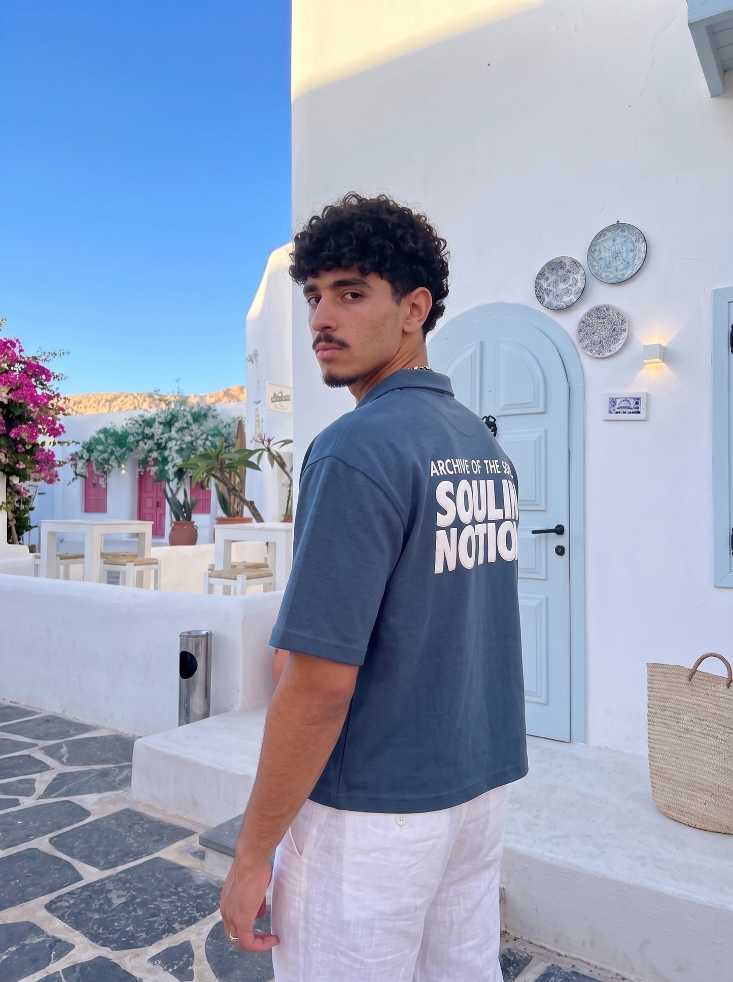 Teal blue Puff Polo