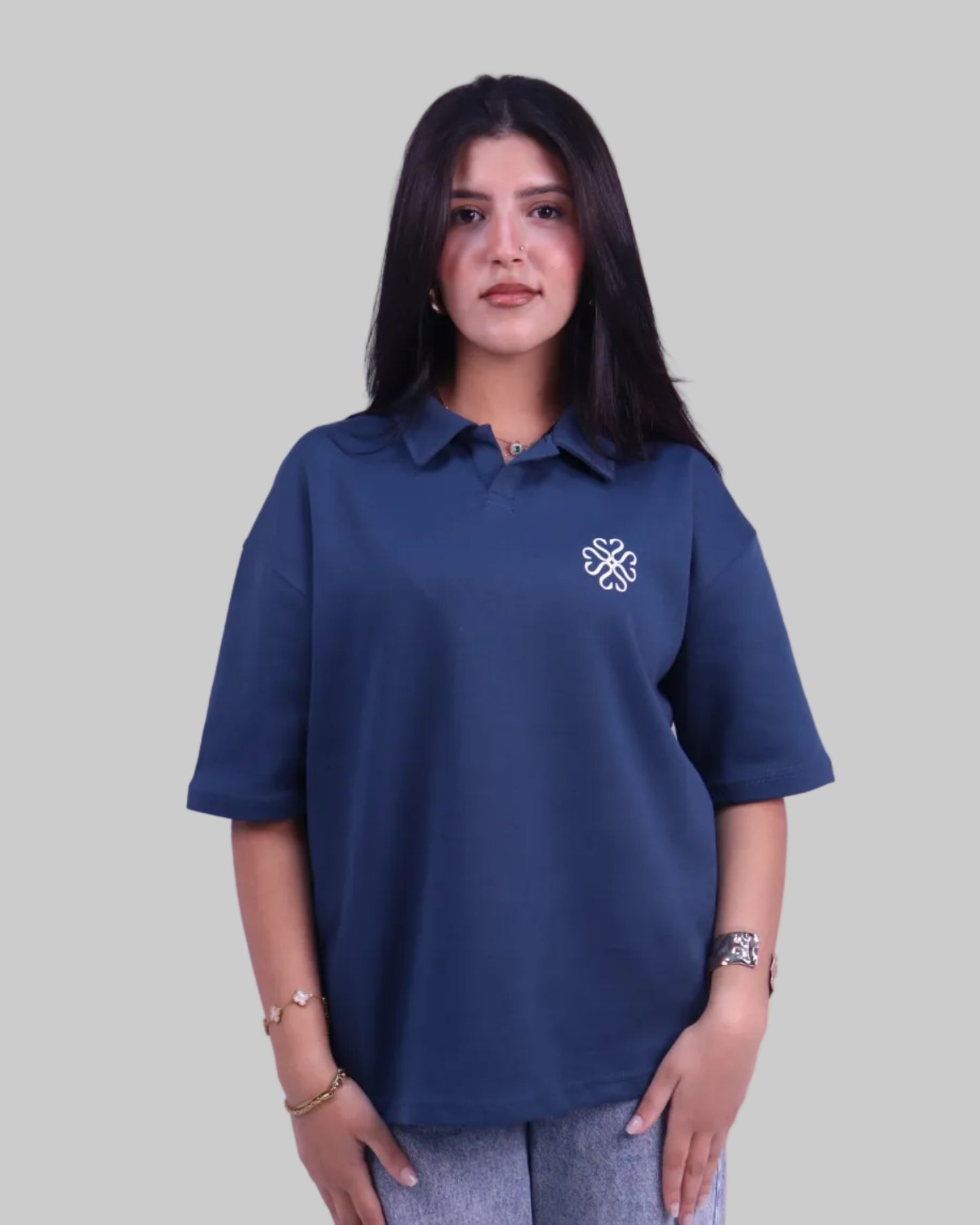 Teal blue Puff Polo