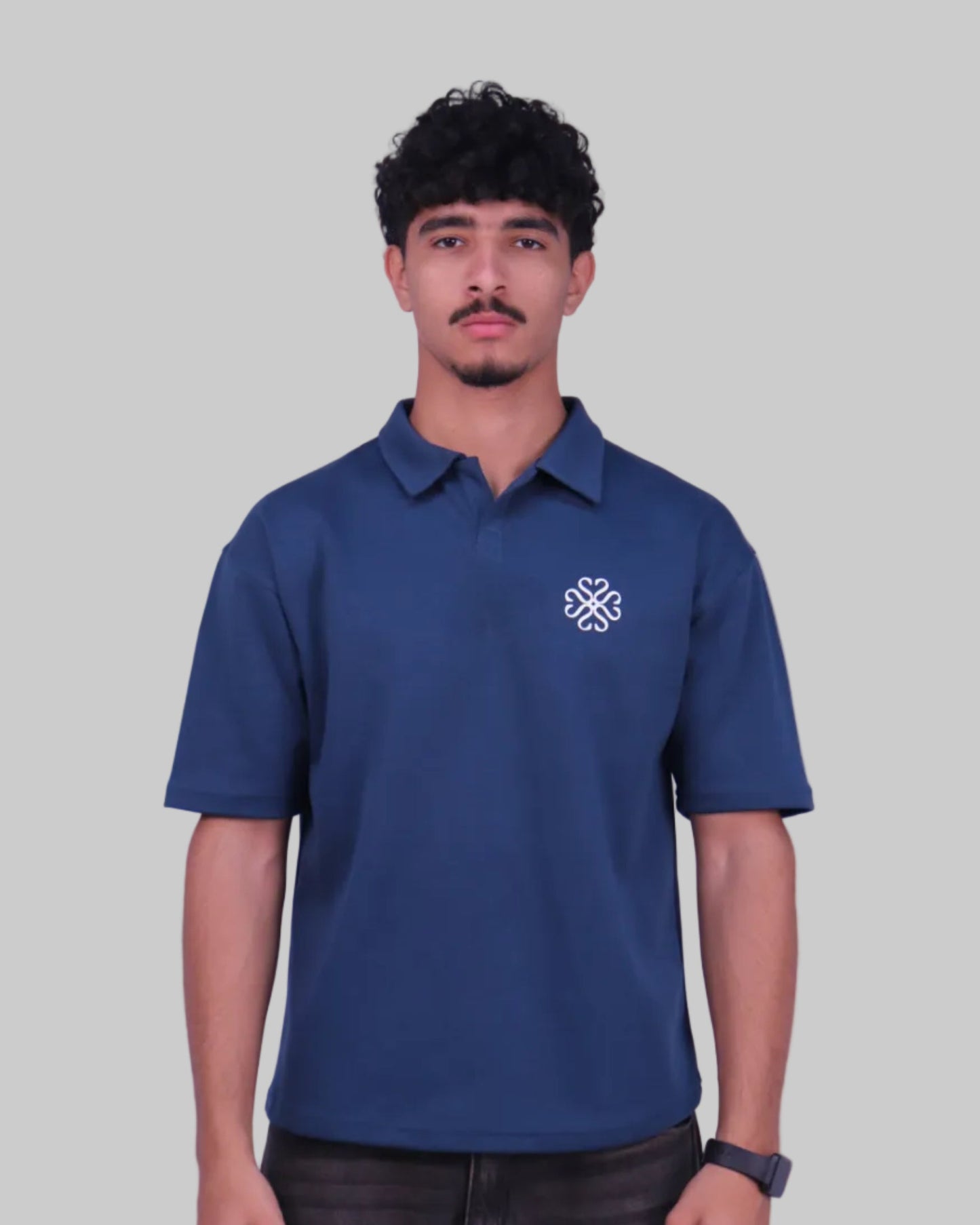 Teal blue Puff Polo
