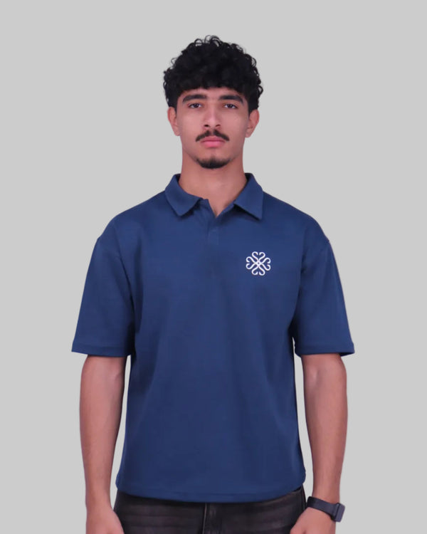 Teal blue Puff Polo