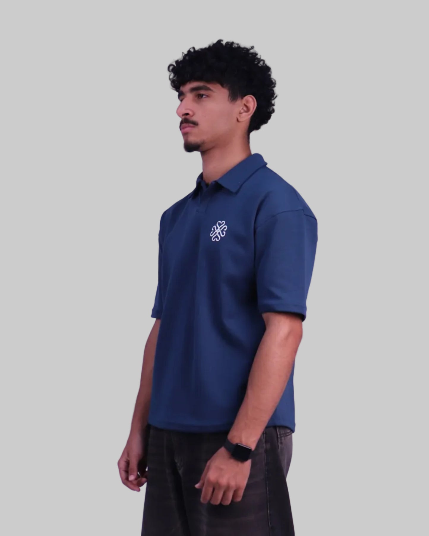 Teal blue Puff Polo
